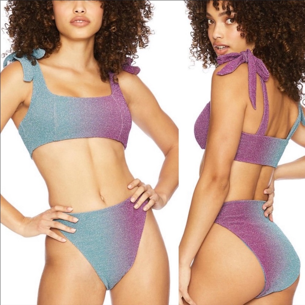 BEACH RIOT Avalon Sparkly Ombré Swim Bottoms